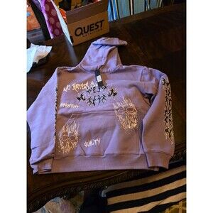 KDNK Men's No Haters Sweatsuit 2 Piece Set Hoodie Jogger Pants Sz M Purple NWT